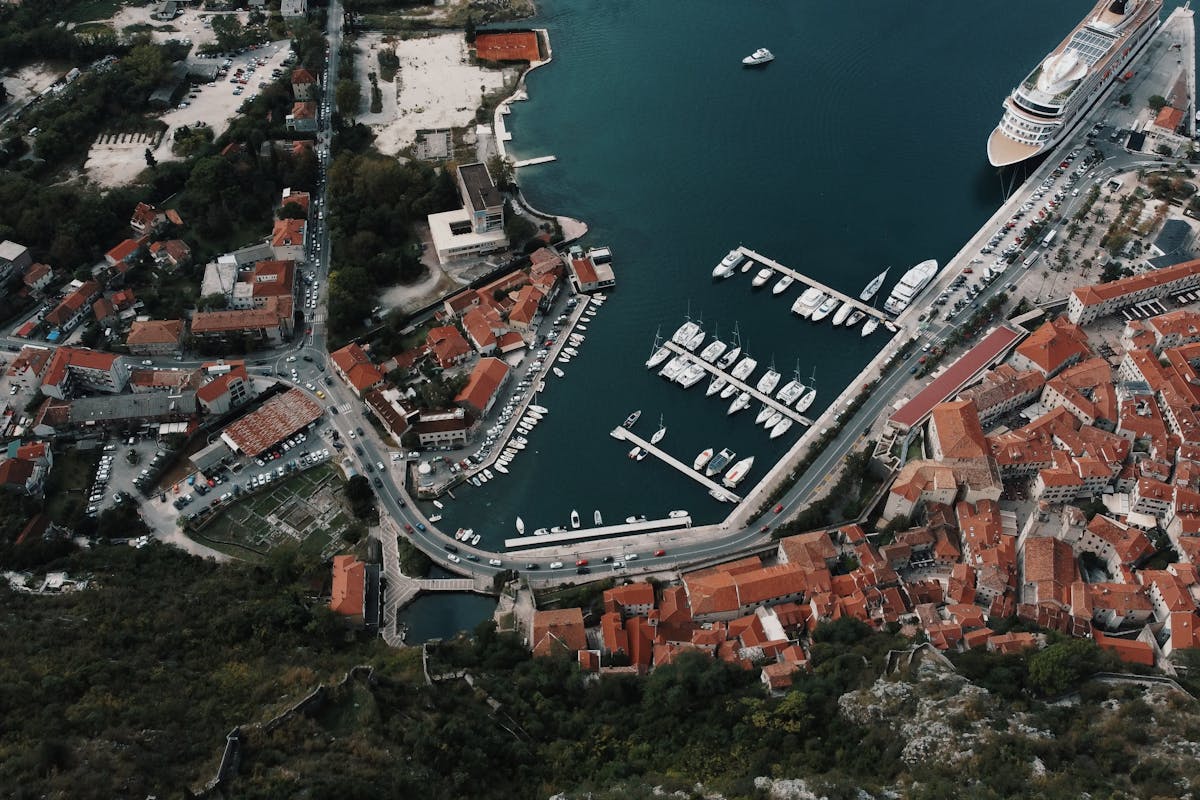 Our Lady of the Rocks island viewed from Perast waterfront